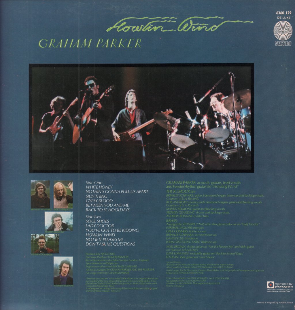 Graham Parker - Howlin Wind - Lp