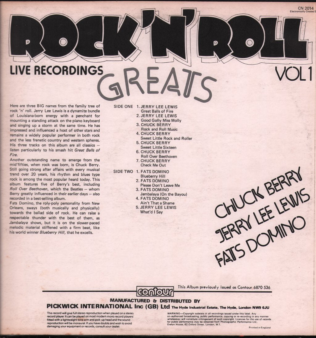 Various Artists - Rock N Roll Greats Vol 1 - Lp