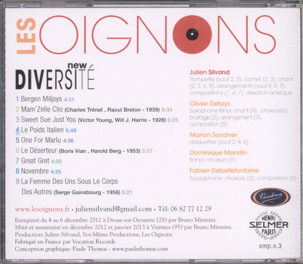 Les Oignons - New Diversité - Cd