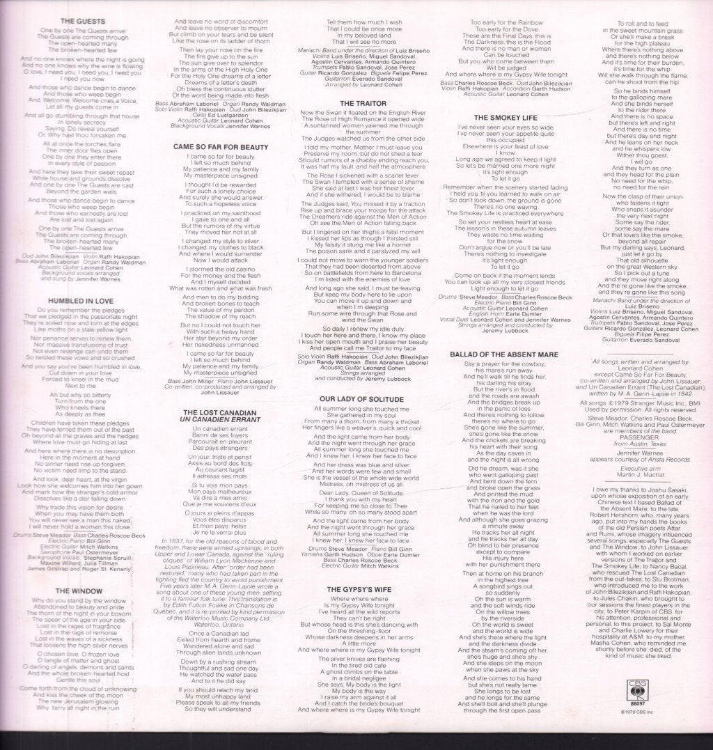 Leonard Cohen - Recent Songs - Lp