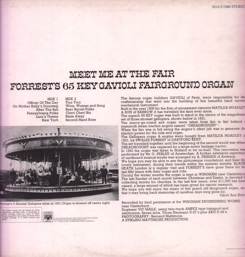 Various - Meet Me At The Fair, Forrest's 65 Key Gavioli Fairground Organ - Lp