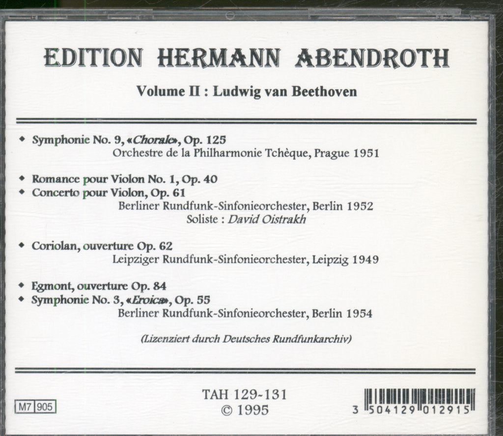 Hermann Abendroth - Edition Hermann Abendroth Volume II Beethoven - Triple Cd
