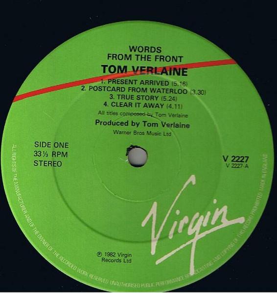 Tom Verlaine - Words From The Front - Lp