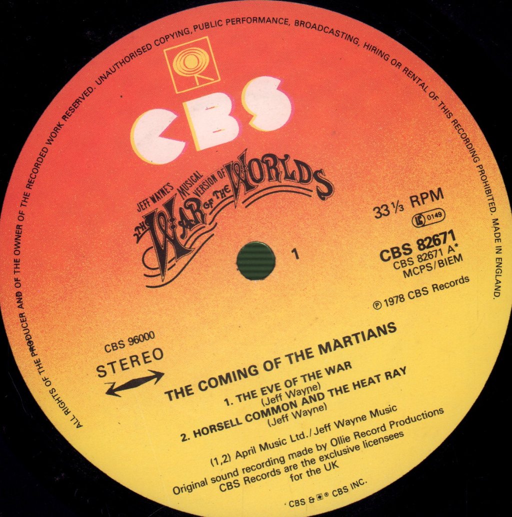 Jeff Wayne - War Of The Worlds - Double Lp