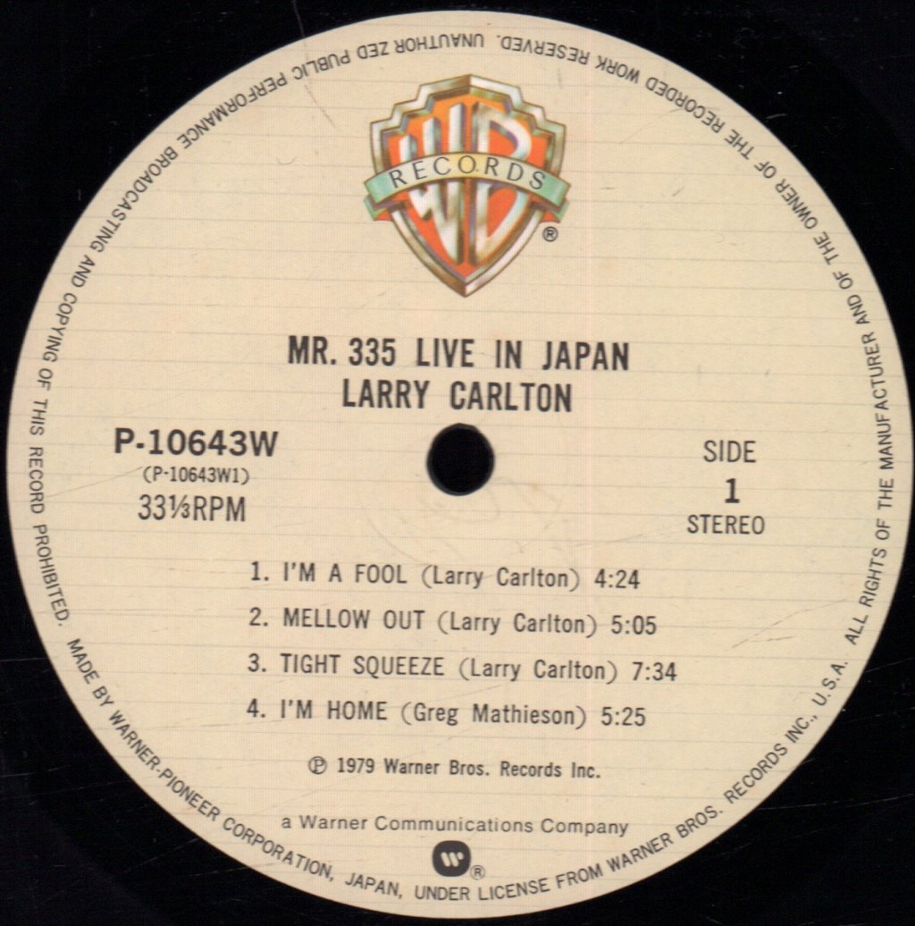 Larry Carlton - Mr. 335 Live In Japan - Lp