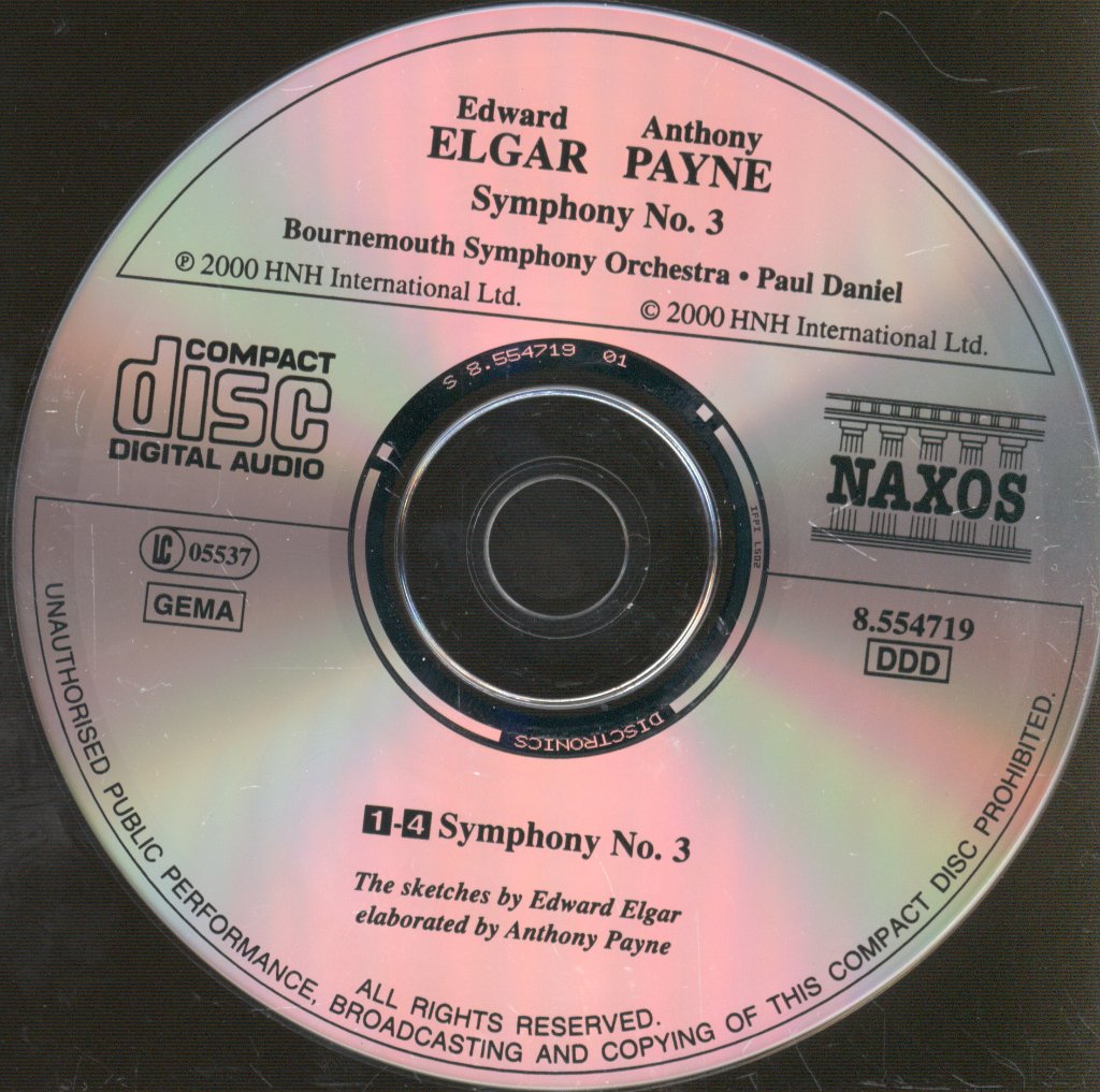 Bournemouth Symphony Orchestra, Paul Daniel - Elgar - Sketches For Symphony No. 3, Elaborated By Anthony Payne - Cd