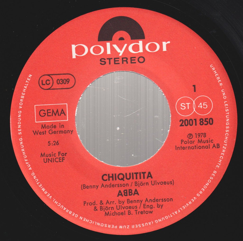 ABBA - Chiquitita c/w Lovelight - 7 Inch