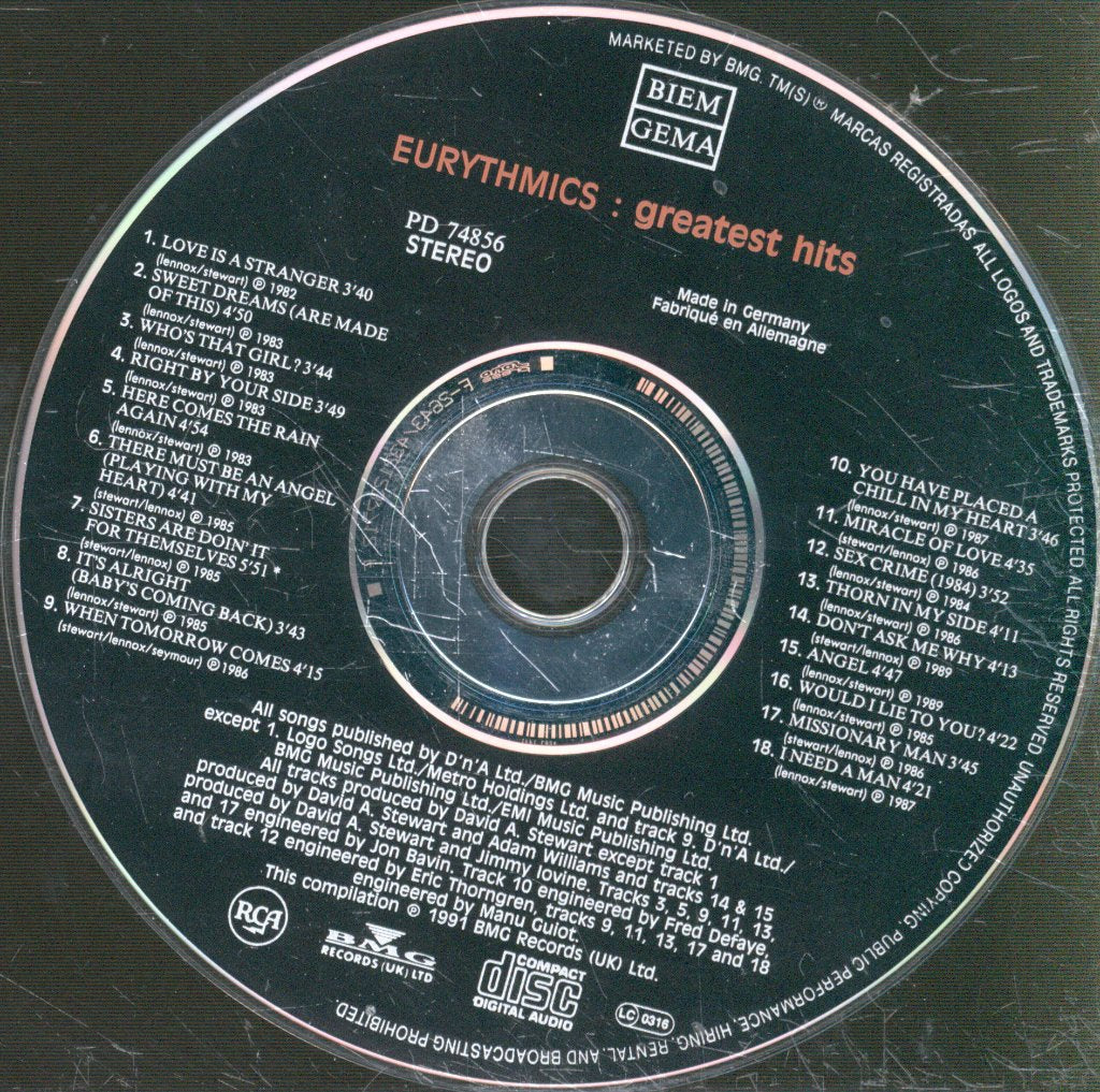 Eurythmics - Greatest Hits - Cd