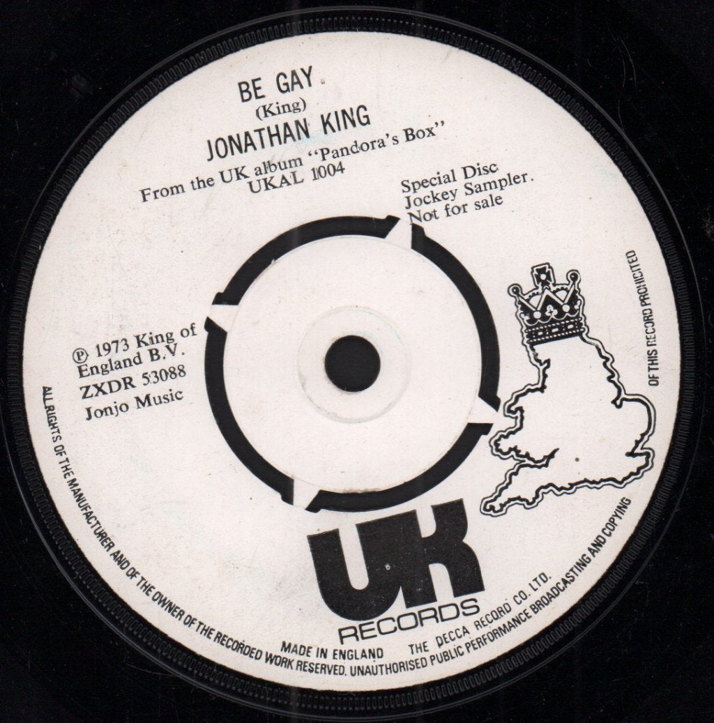 Jonathan King - Be Gay - 7 Inch