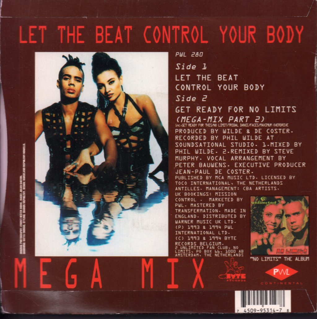 2 Unlimited - Let The Beat Control Your Body - 7 Inch