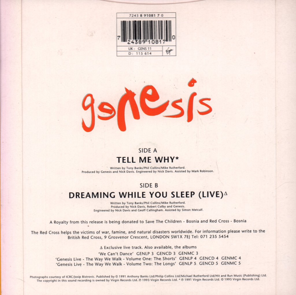 Genesis - Tell Me Why - 7 Inch