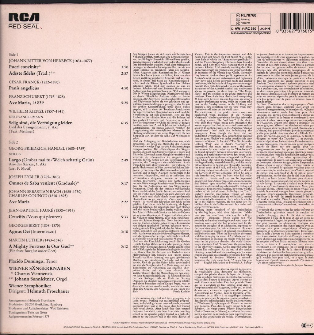 Placido Domingo - Ave Maria - Lp