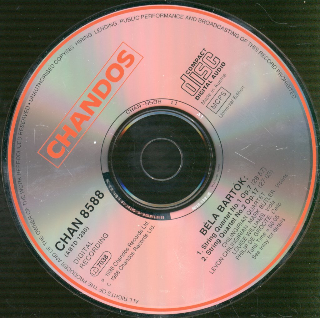 Chilingirian String Quartet - Bartok - String Quartets No.1 Op.7 No.2 Op.17 - Cd