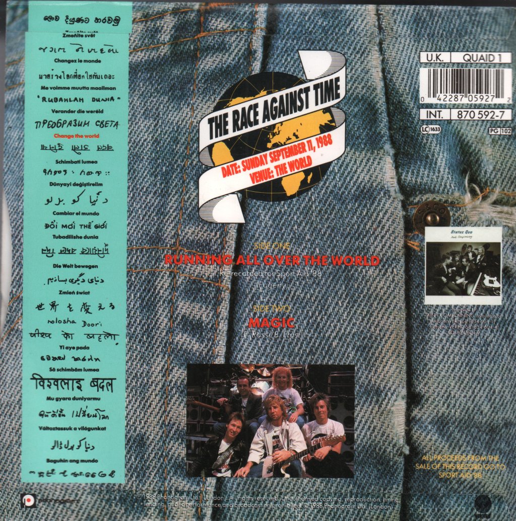 Status Quo - Running All Over The World - 7 Inch