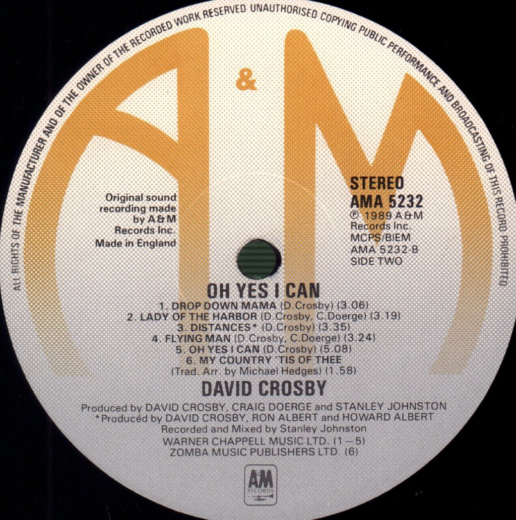 David Crosby - Oh Yes I Can - Lp