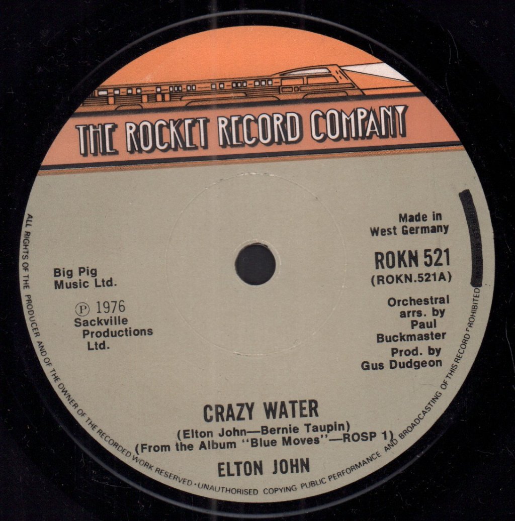 Elton John - Crazy Water - 7 Inch