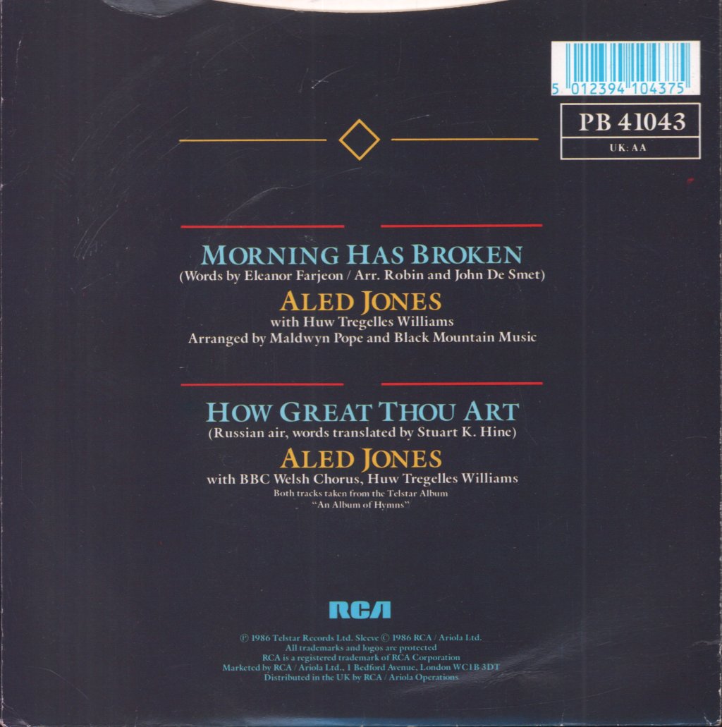 Aled Jones - Morning Has Broken - 7 Inch