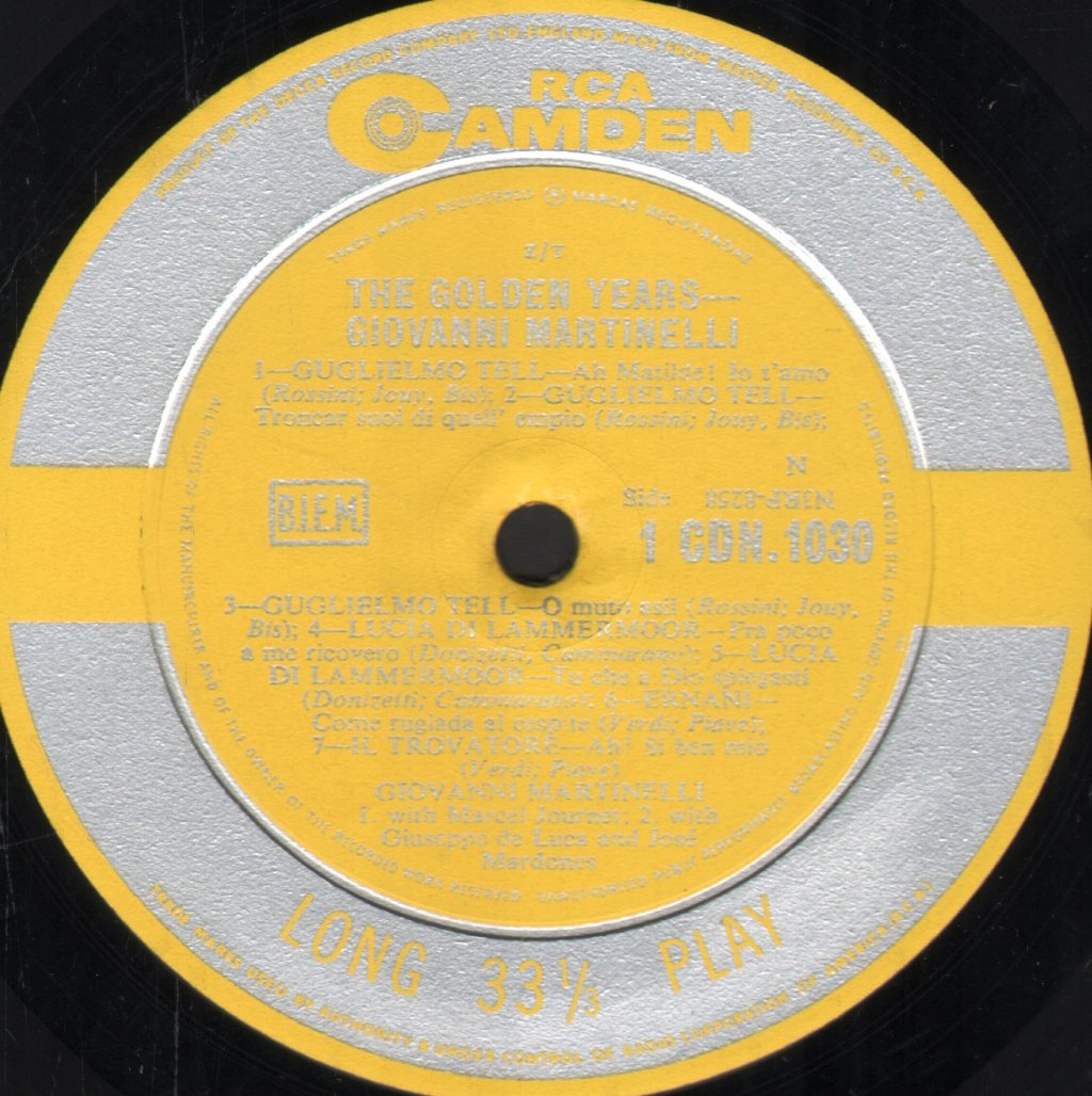 Giovanni Martinelli - Golden Years - Lp