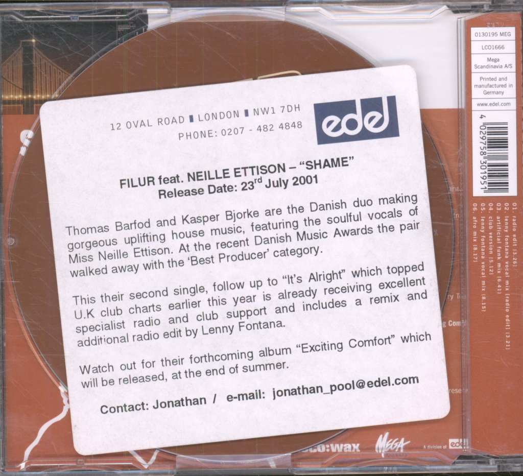 Filur Meets Miss Nellie Ettison - Shame - Cd