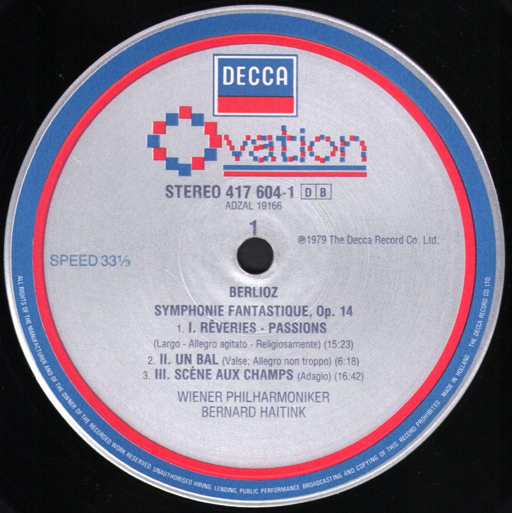 Wiener Philharmoniker / Bernard Haitink / Lorin Maazel - Berlioz - Symphonie Fantastique / Roméo Et Juliette - Lp