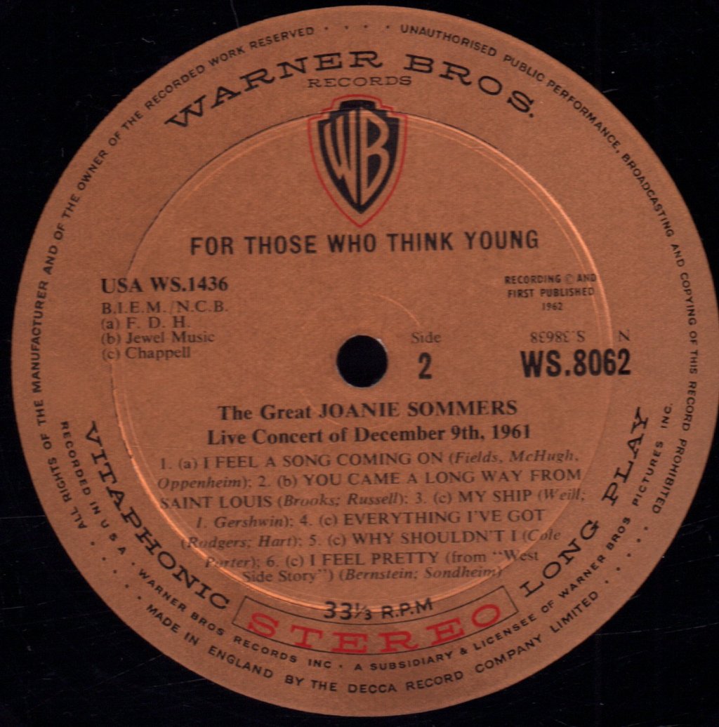 Joanie Sommers - For Those Who Think Young - Lp