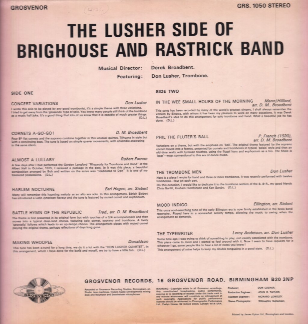 Brighouse And Rastrick Band - Lusher Side Of - Lp