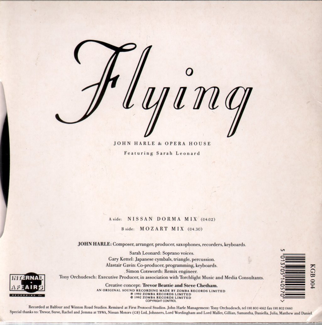 John Harle And Opera House - Flying - 7 Inch
