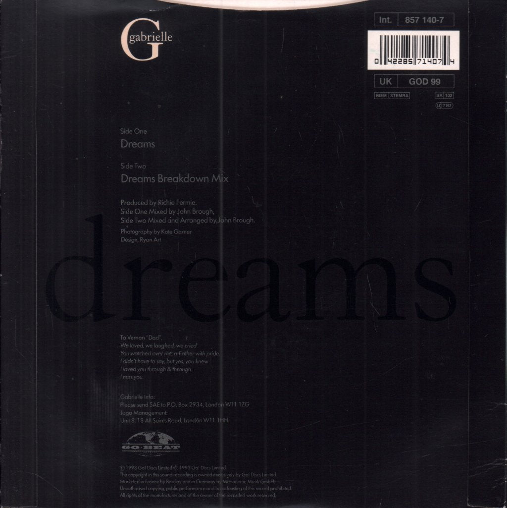 Gabrielle - Dreams - 7 Inch