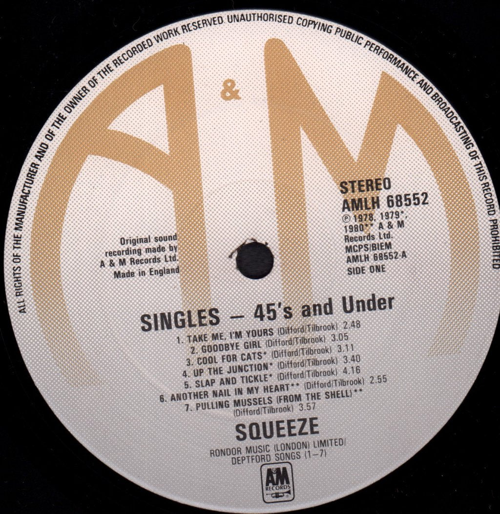 Squeeze - Singles 45'S And Under - Lp