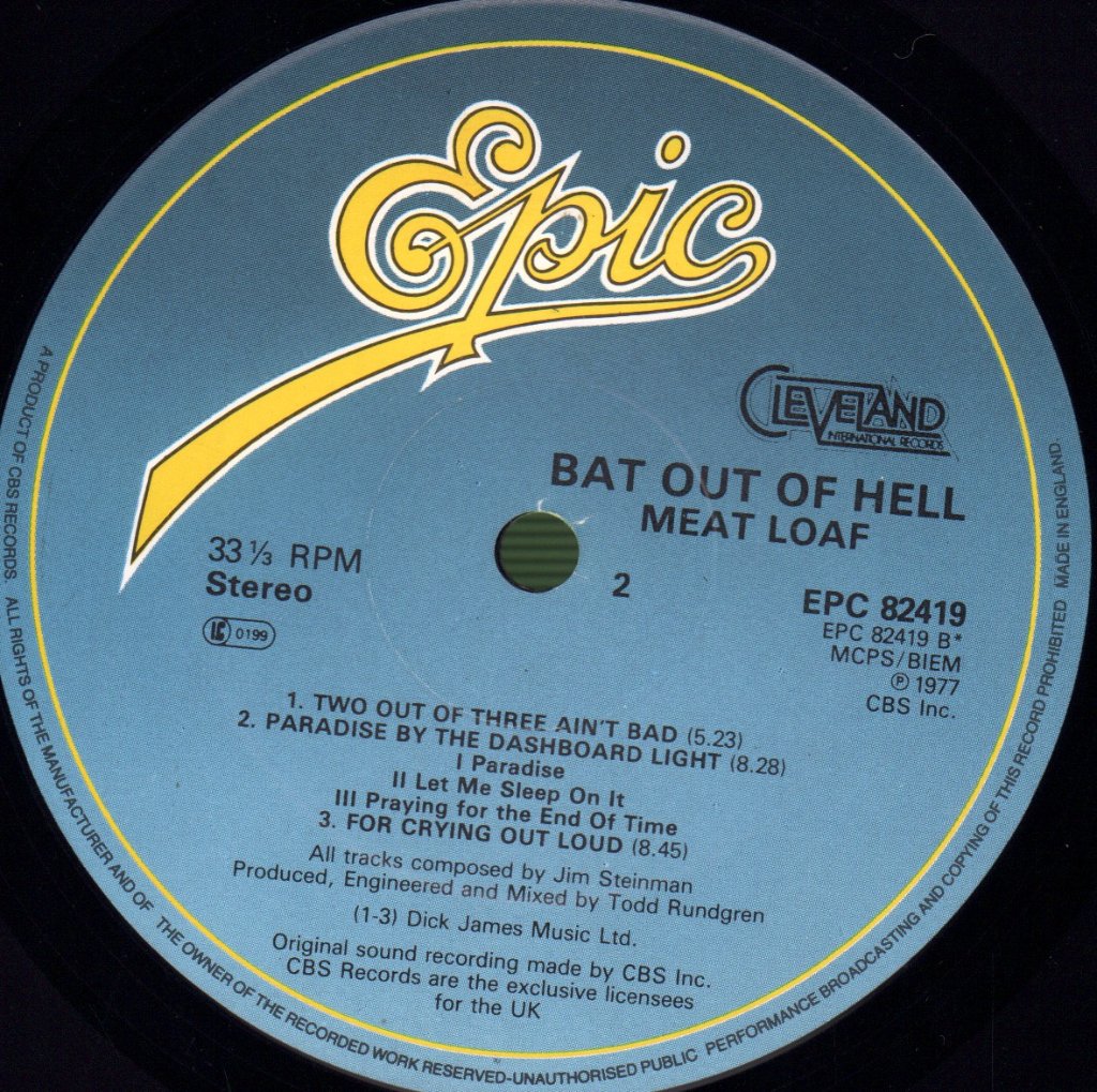 Meat Loaf - Bat Out Of Hell - Lp
