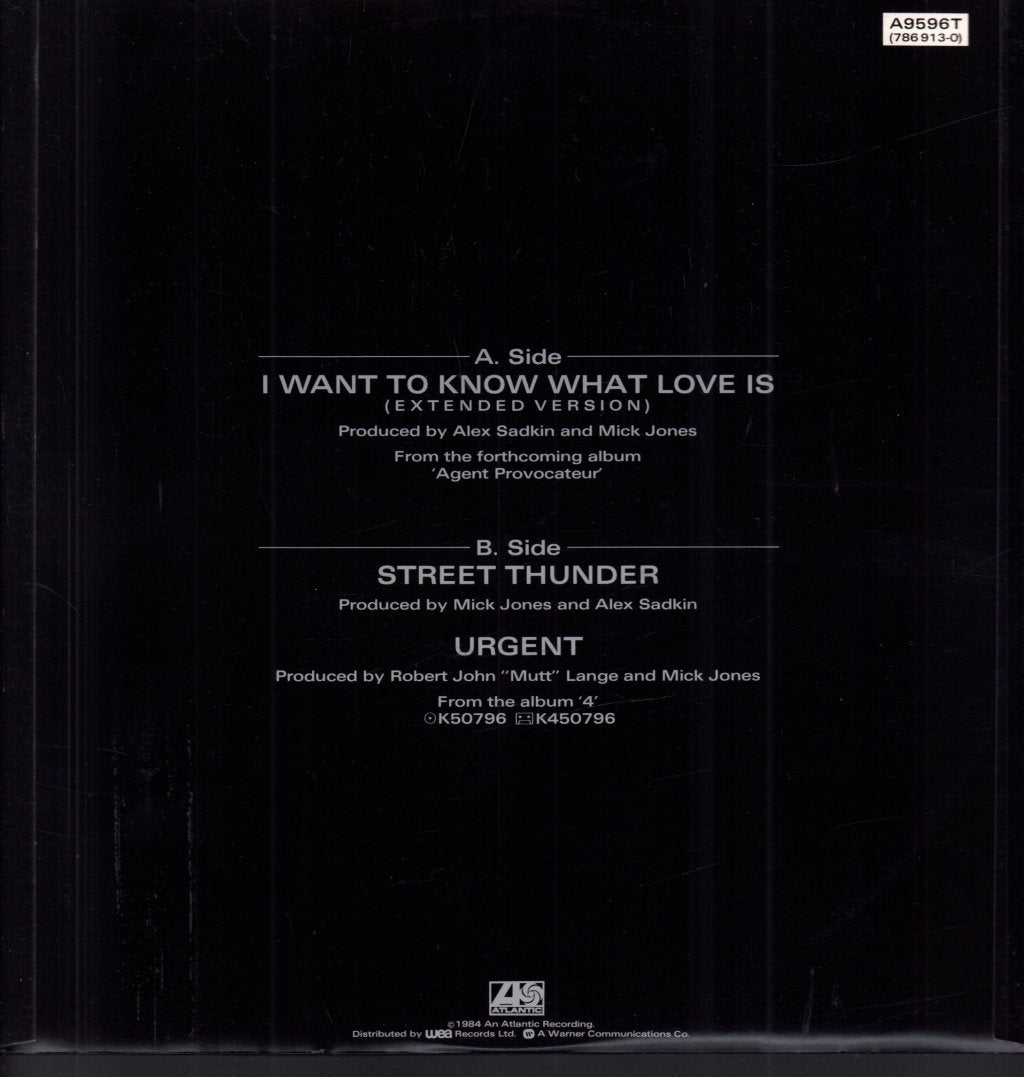 Foreigner - I Want To Know What Love Is - 12 Inch