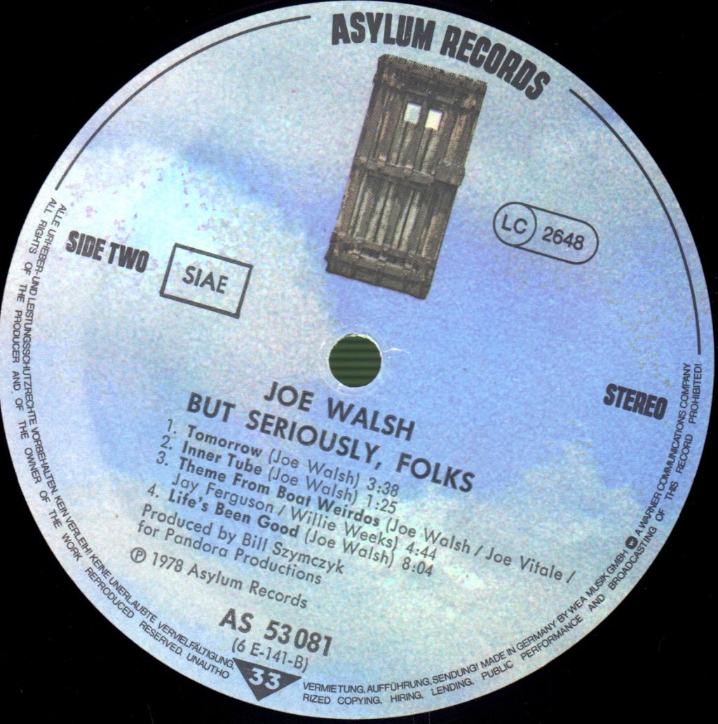Joe Walsh - But Seriously, Folks... - Lp