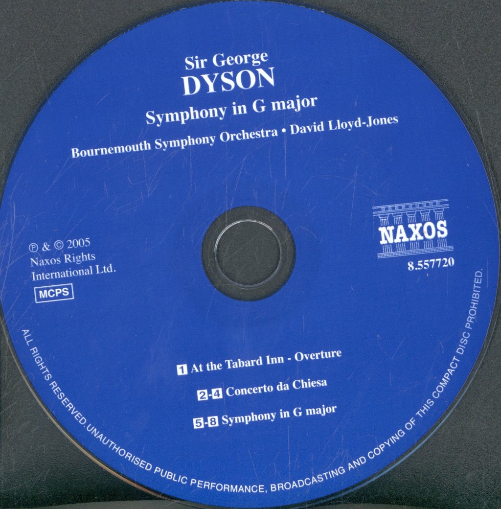 Bournemouth Symphony Orchestra, David Lloyd-Jones - Dyson - Symphony In G Major / Concerto Da Chiesa - Cd