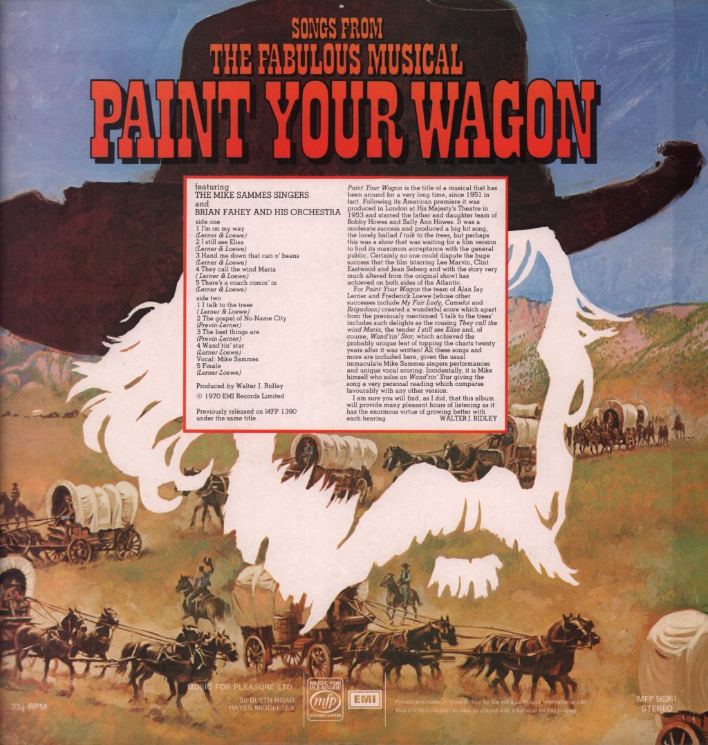 Mike Sammes Singers And Brian Fahey & His Orchestra - Paint Your Wagon - Lp