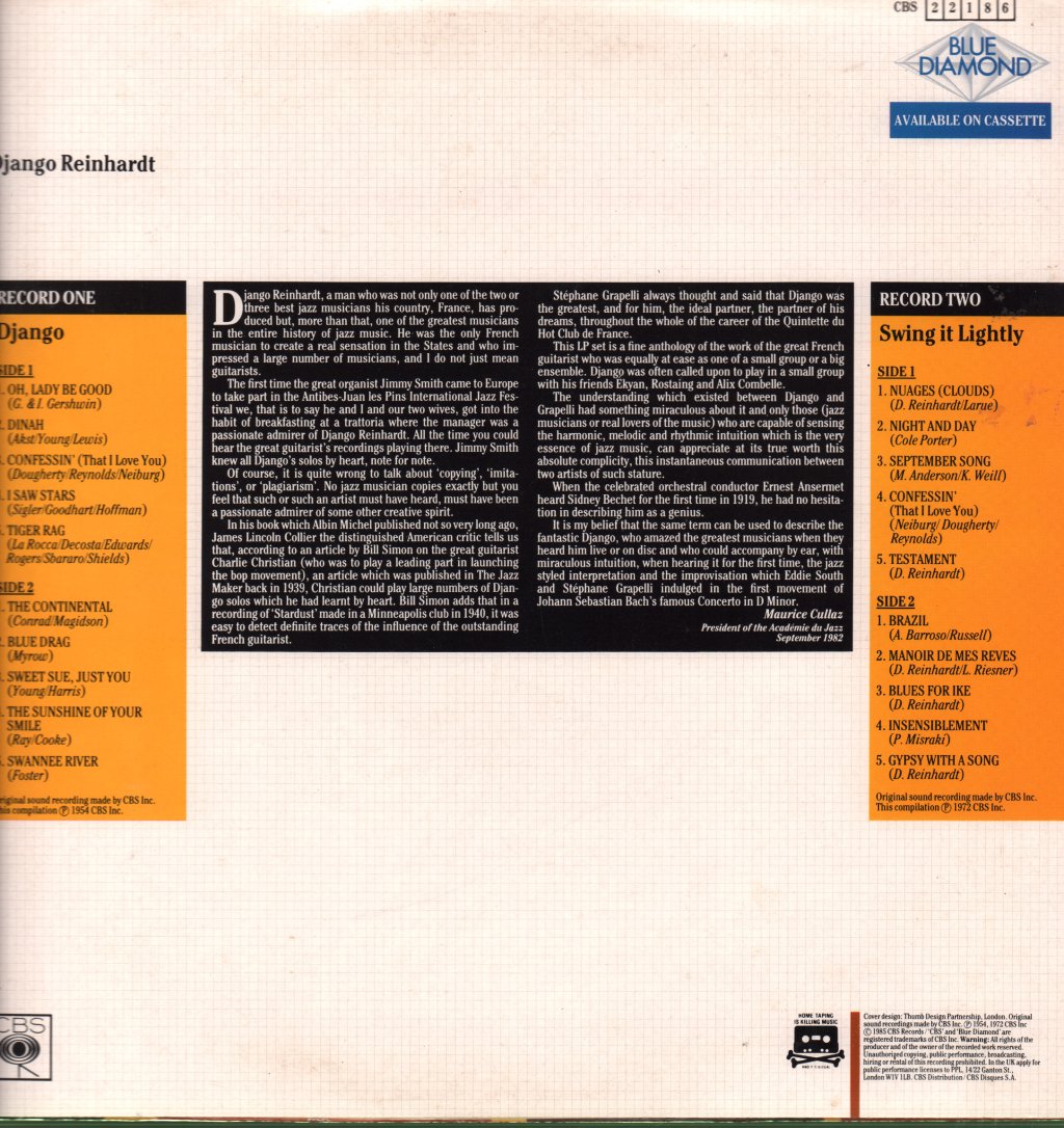 Django Reinhardt - Django / Swing It Lightly - Double Lp