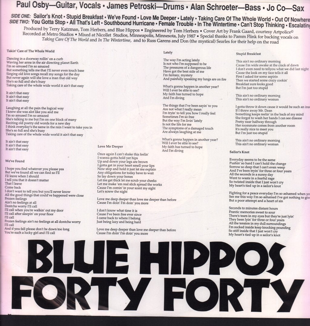Blue Hippos - Forty Forty - Lp