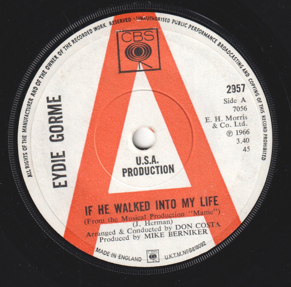 Eydie Gorme - If He Walked Into My Life - 7 Inch