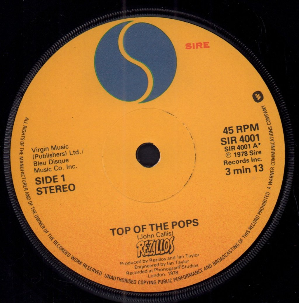 Rezillos - Top Of The Pops - 7 Inch