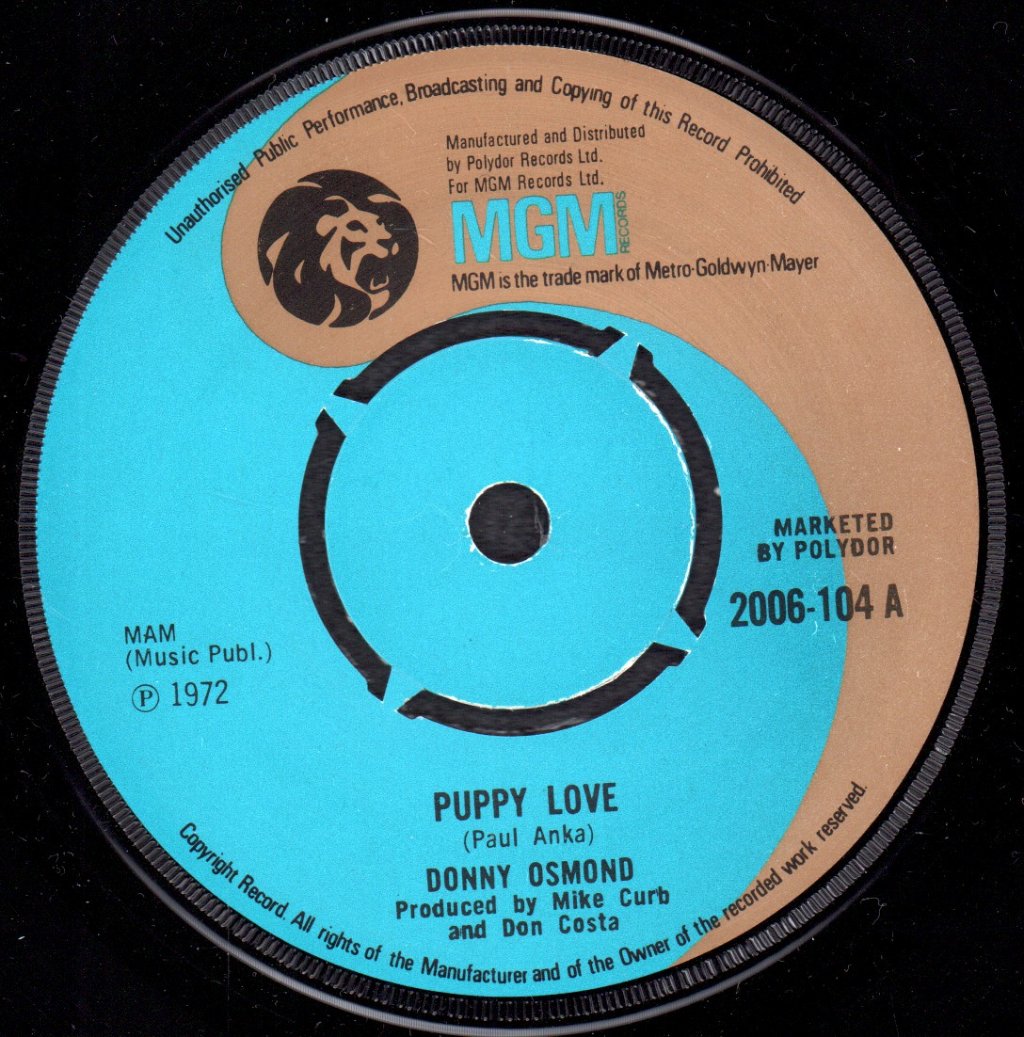 Donny Osmond - Puppy Love - 7 Inch