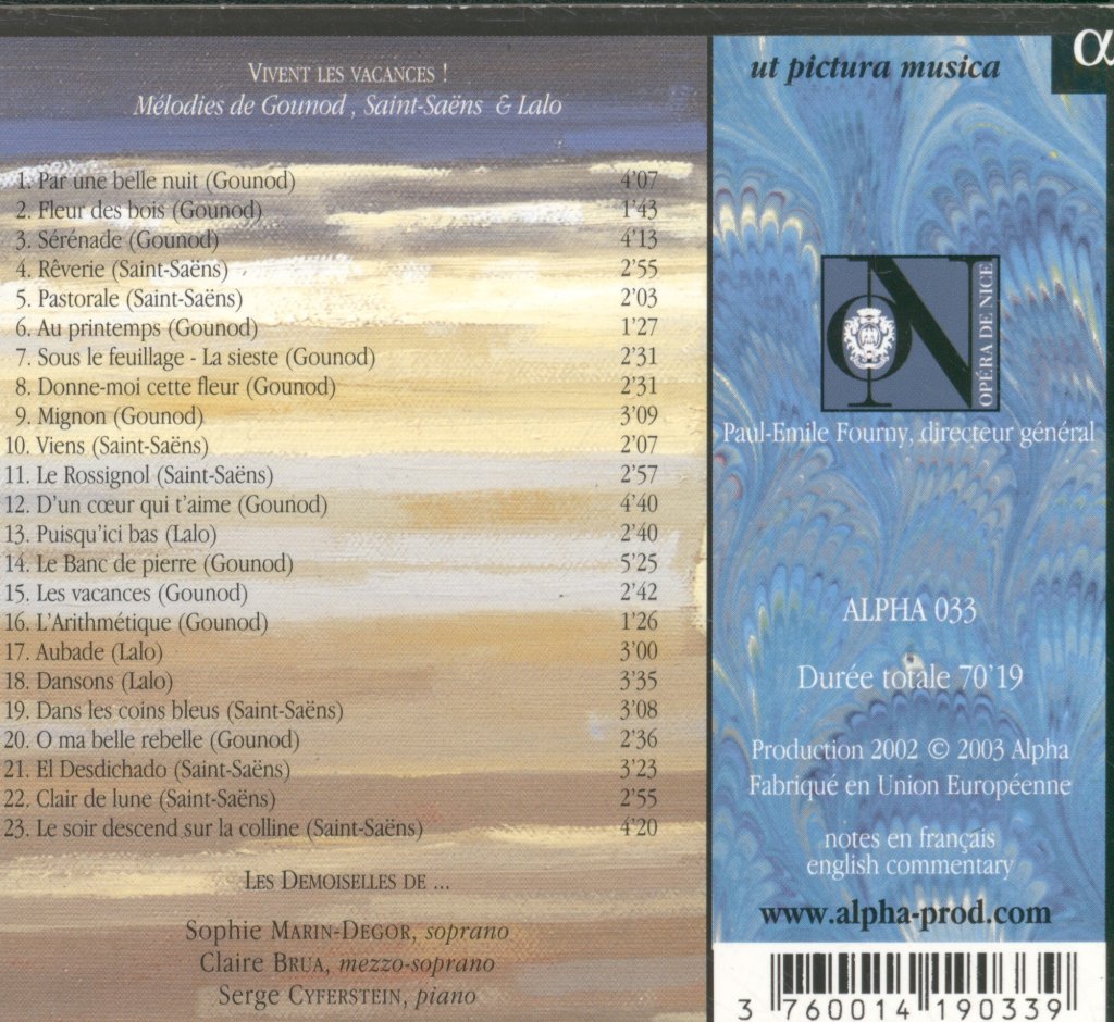 Les Demoiselles de... - Vivent Les Vacances ! (Mélodies De Gounod, Saint-Saëns & Lalo) - Cd