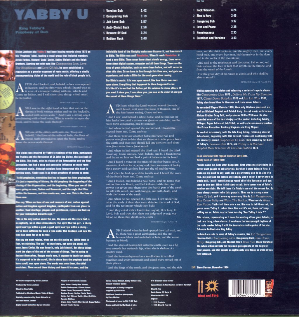 Yabby You - King Tubby's Prophesy Of Dub - Lp