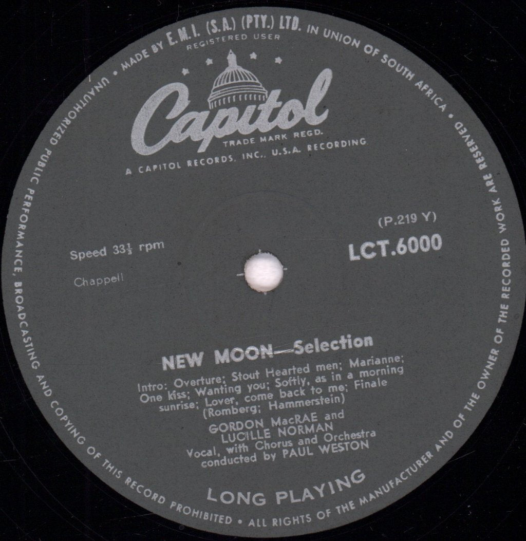 gordon macrae and lucille norman - Vagabond King And Favorite Selections From New Moon - Lp