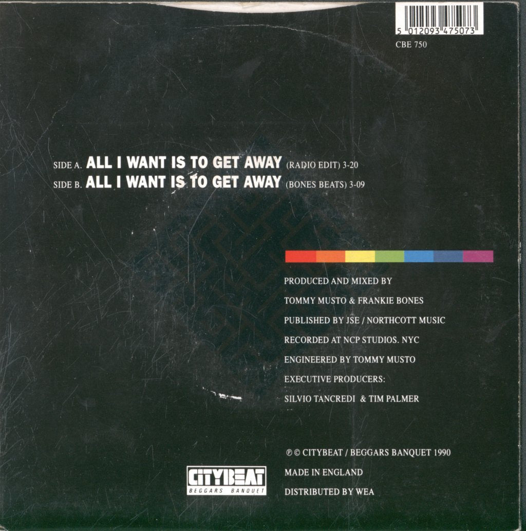 Musto And Bones - All I Want Is To Get Away - 7 Inch