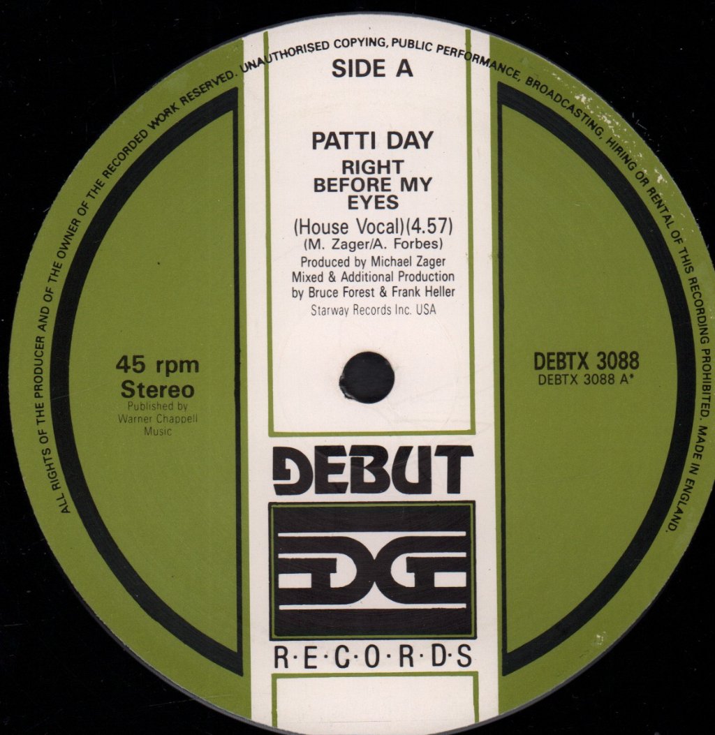 Patti Day - Right Before My Eyes - 12 Inch