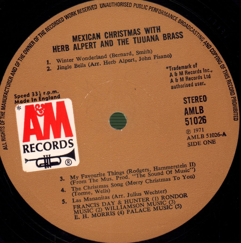 Herb Alpert And The Tijuana Brass - Christmas With - Lp