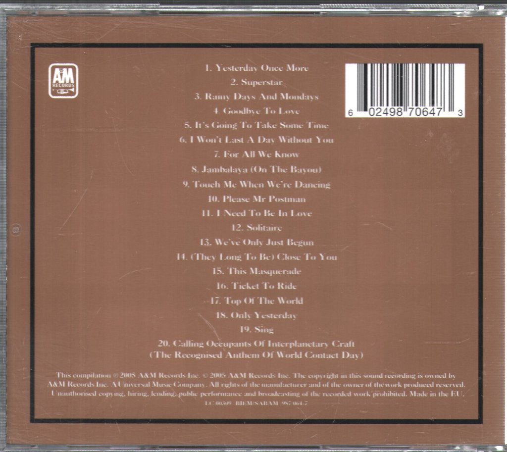 Carpenters - Carpenters Gold: Greatest Hits - Cd