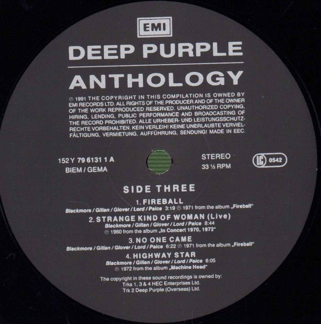Deep Purple - Anthology - Triple Lp