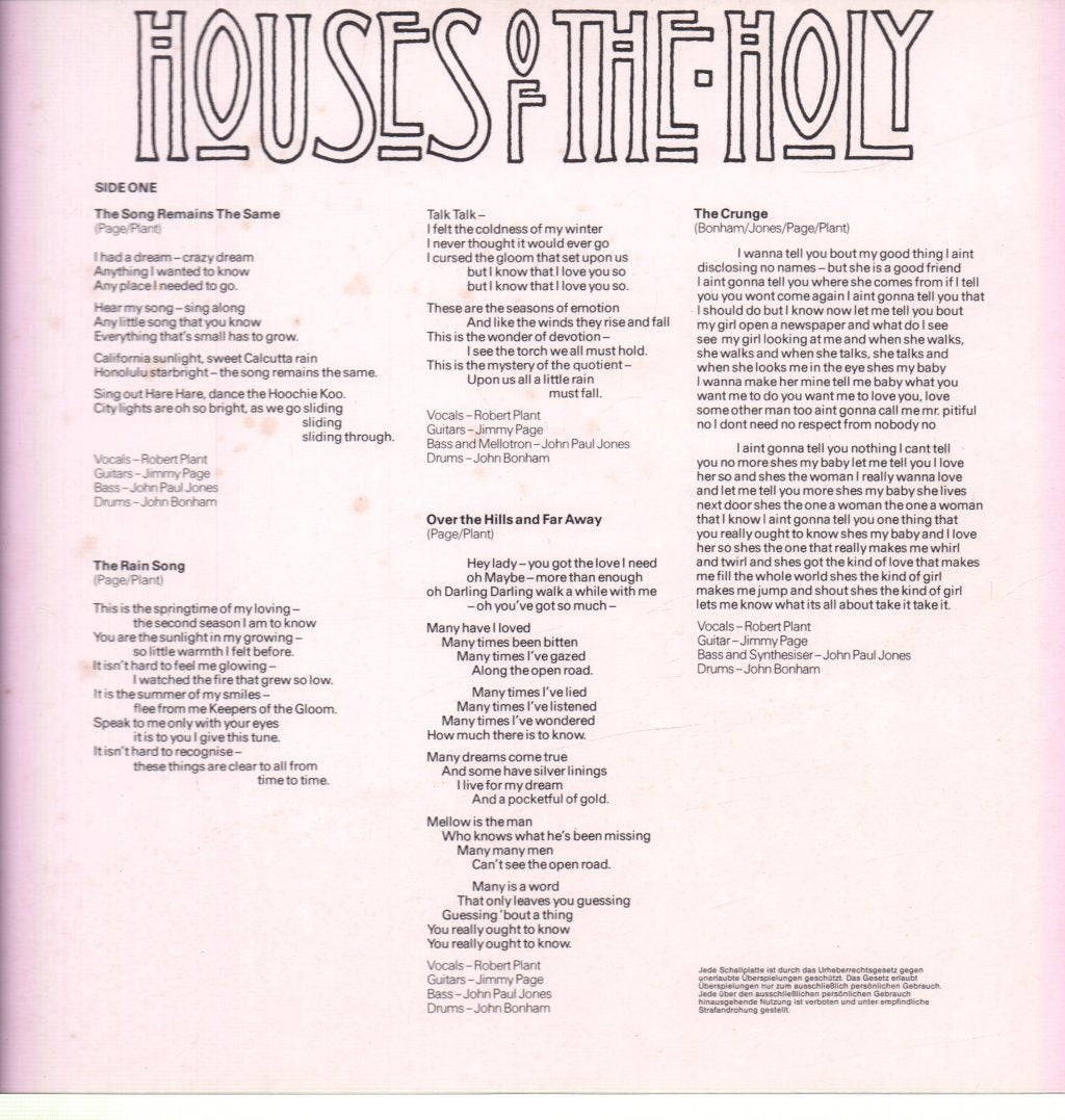 Led Zeppelin - Houses Of The Holy - Lp