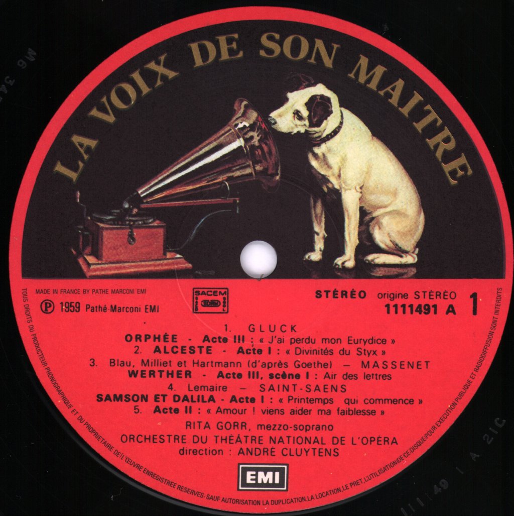 Rita Gorr / Orchestre Du Theatre National De L'Opera / Andre Cluytens - Grands Airs Lyriques - Lp