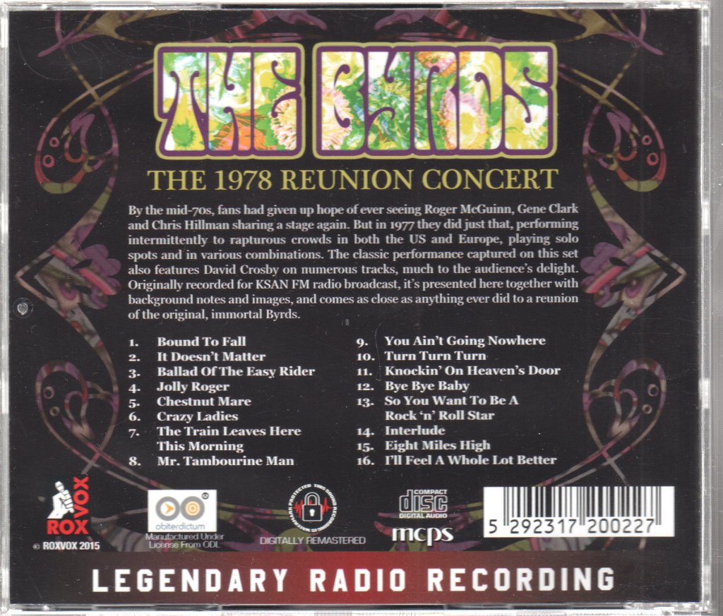 Byrds - 1978 Reunion Concert - Cd